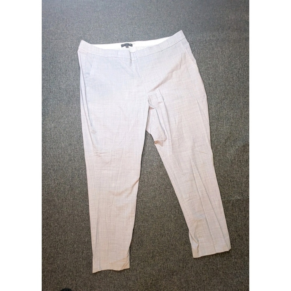 Banana Republic Women's Pants Gray & White Ryan Dress Bottoms Plaid Size 18